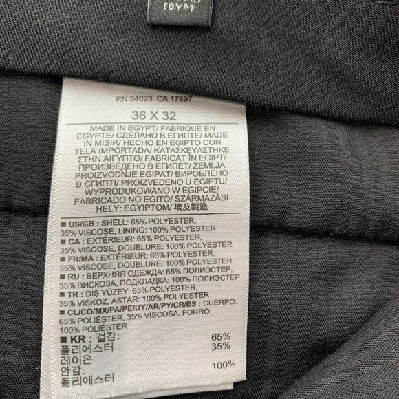 Banana Republic Men's 36x32 Charcoal Herringbone Tailored Fit Dress Slacks - Picture 9 of 9